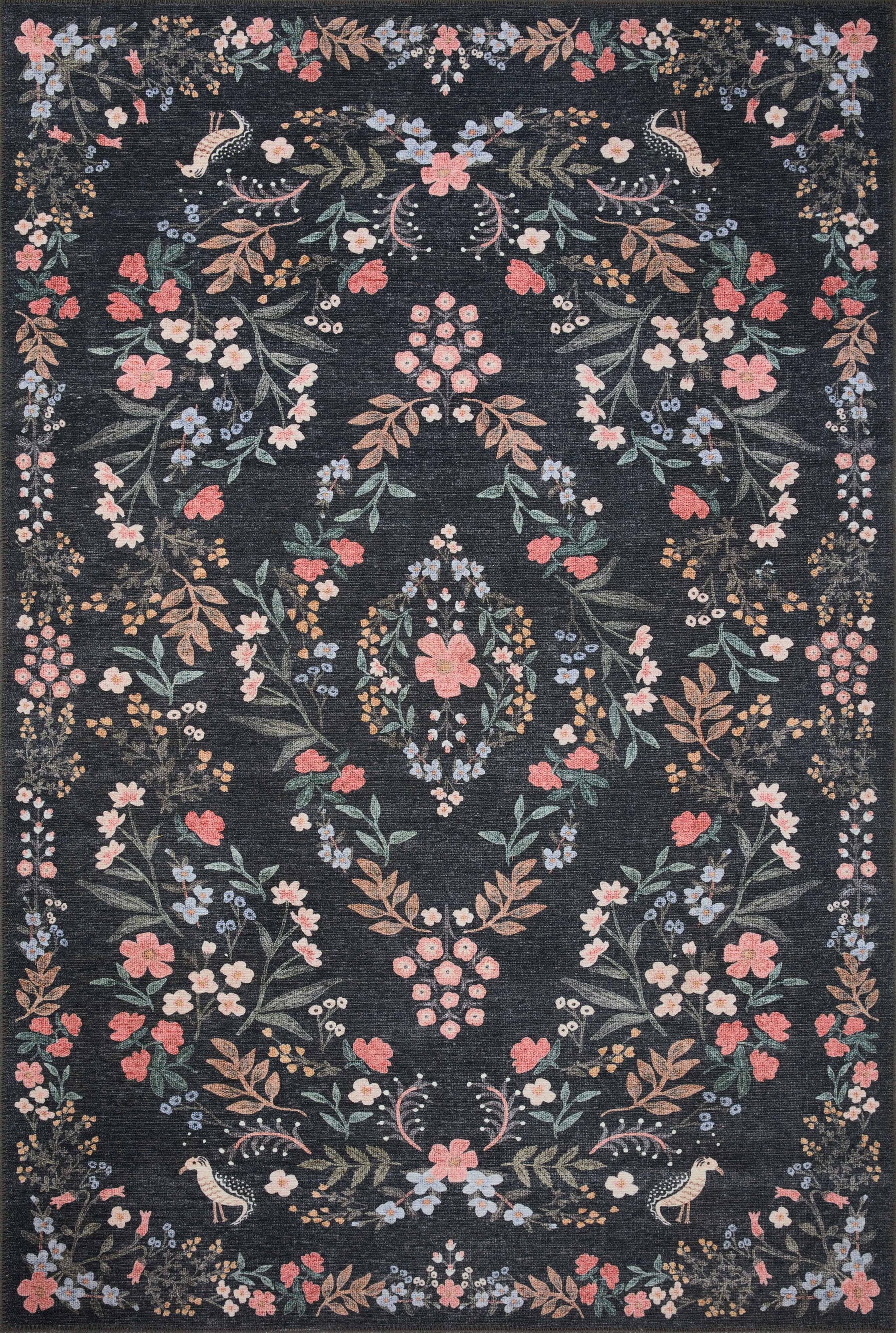 Rifle Paper Co. x Loloi Maison MAO-04 Tuileries Black Area Rug 2' x 5'