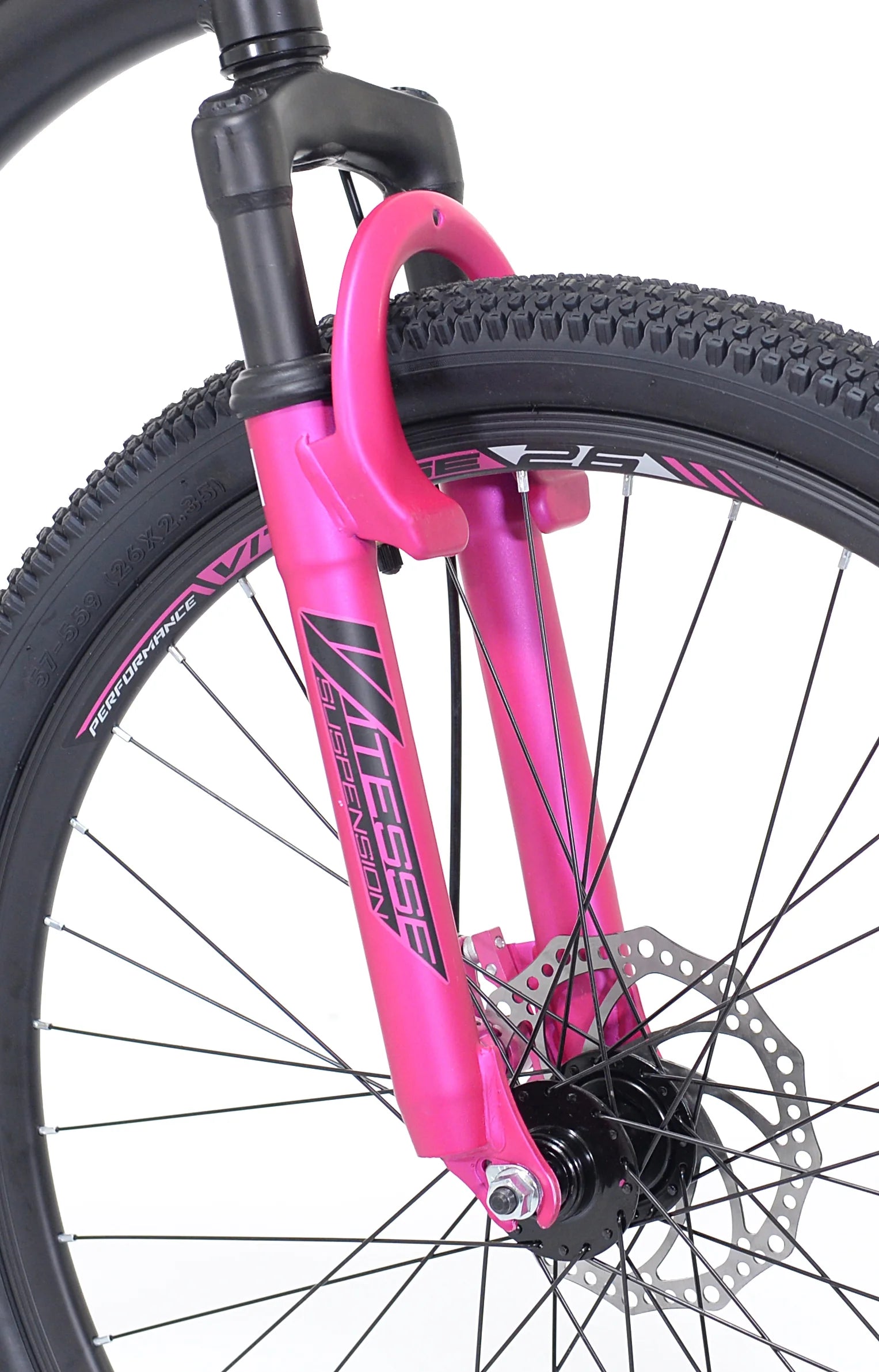 Kent Genesis Maeve Mountain Bike, 26" Wheels, Adults Ages 13+, Black and Pink