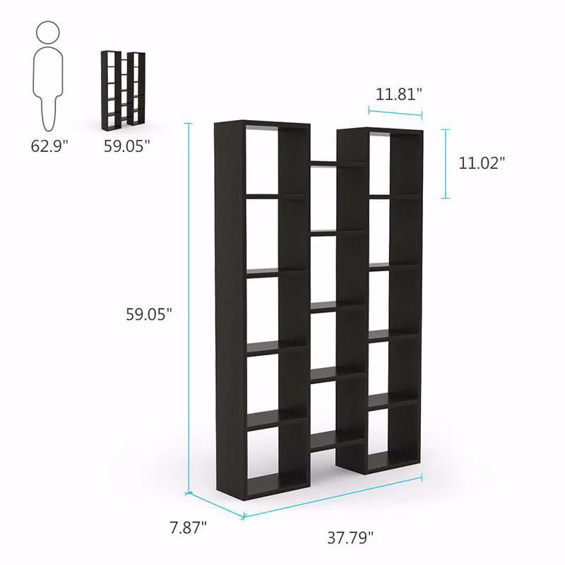 Tribesigns Modern Bookcase, 5 - Shelf Storage Organizer Bookshelf with 14 - Cube Display Book Shelf for Home Office, Living Room and Bedroom