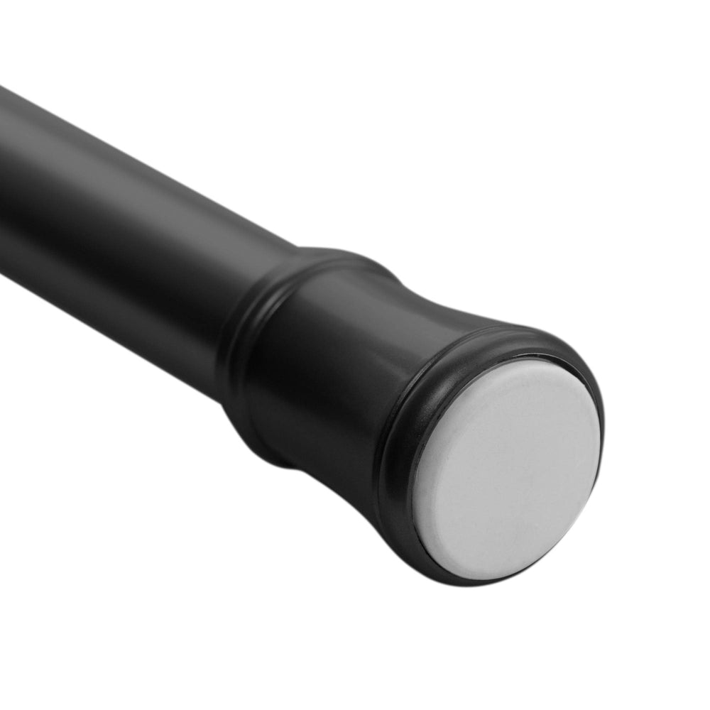 Mainstays 1 inch Black Adjustable Tension Window Curtain Rod, 48-84 inch, Black