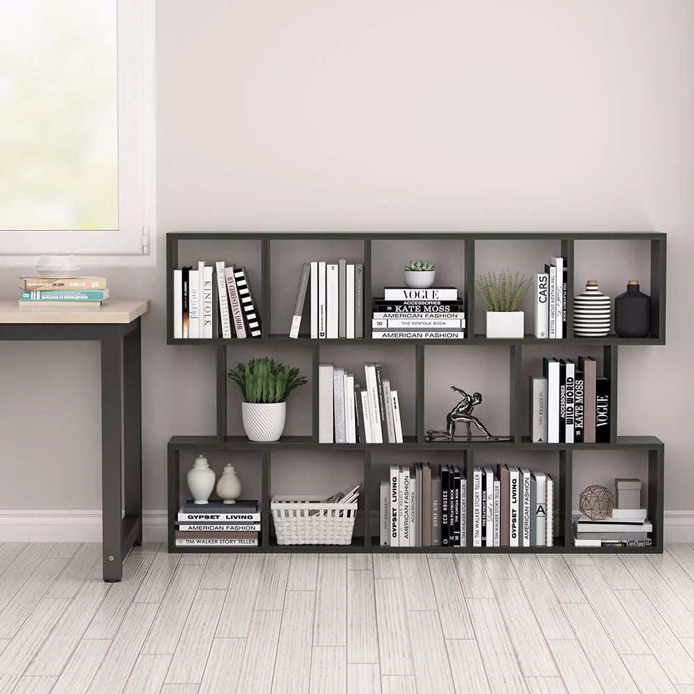Tribesigns Modern Bookcase, 5 - Shelf Storage Organizer Bookshelf with 14 - Cube Display Book Shelf for Home Office, Living Room and Bedroom