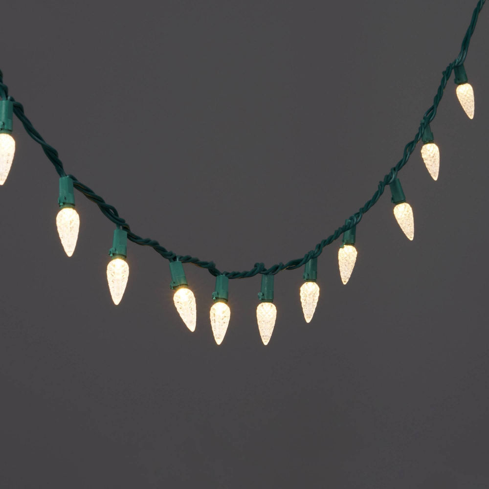 60ct LED C6 Faceted Christmas String Lights Warm White with Green Wire - Wondershop