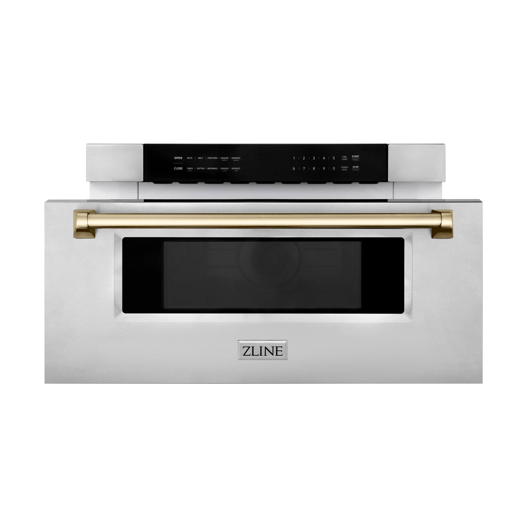 ZLINE Autograph Edition 30" 1.2 Cu. ft. Built-In Microwave Drawer Stainless Steel with Gold Accents